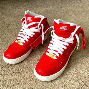 Red Nike Air Force 1 ID red size 6 womens